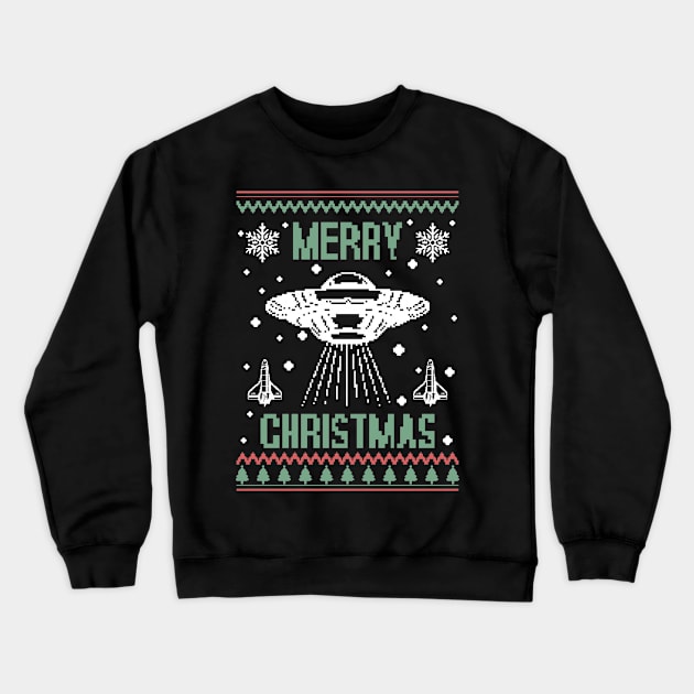 Merry Christmas with aliens Crewneck Sweatshirt by ArtStopCreative